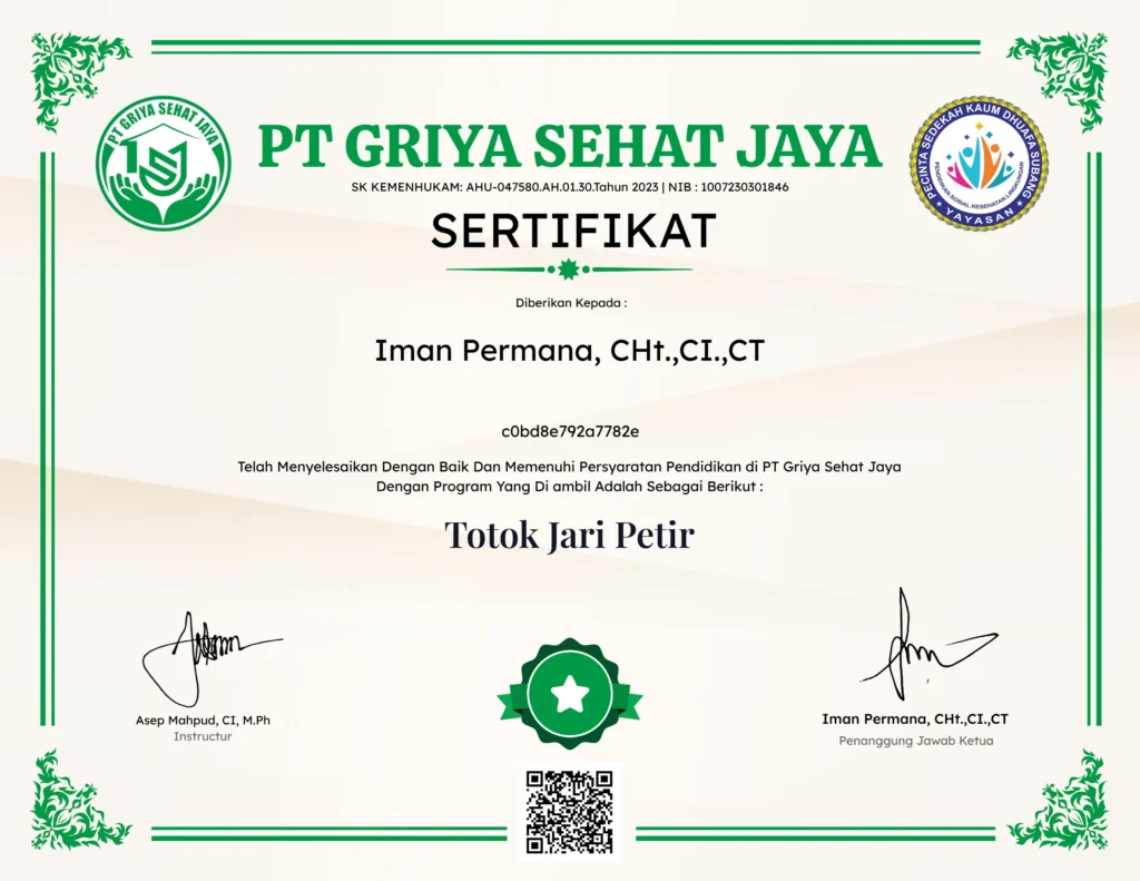 Sertifikat PT GRIYA SEHAT JAYA
